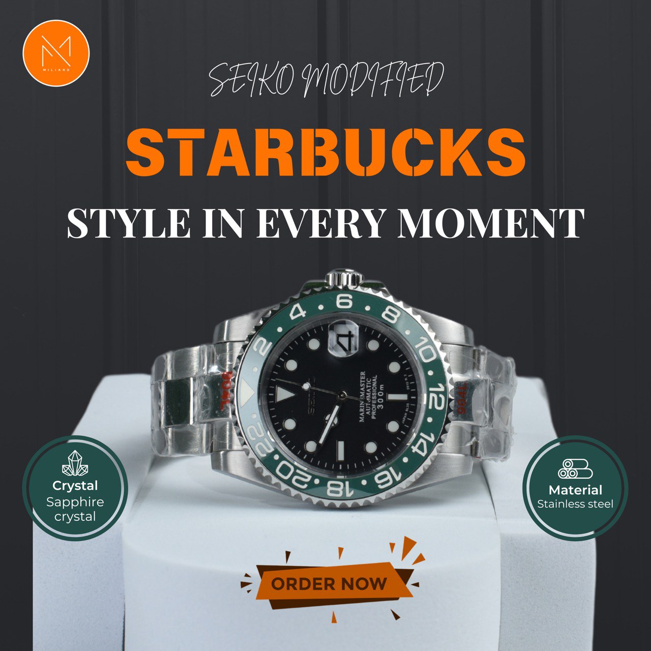 SEIKO MODIFIED WATCH (STARBUCKS)
